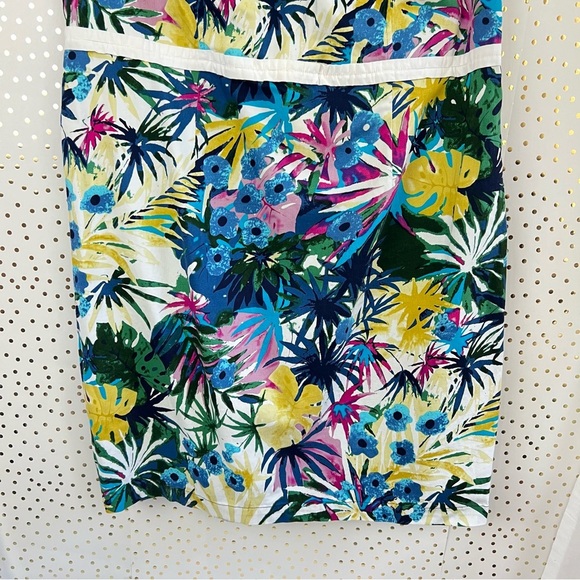 eShakti Tropical Floral Cap Sleeve Sheath Dress - Picture 5 of 16